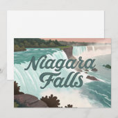 Niagara Falls Vintage Textured Illustration シーズンカード (正面/裏面)