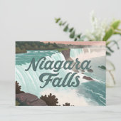 Niagara Falls Vintage Textured Illustration シーズンカード (スタンド正面)