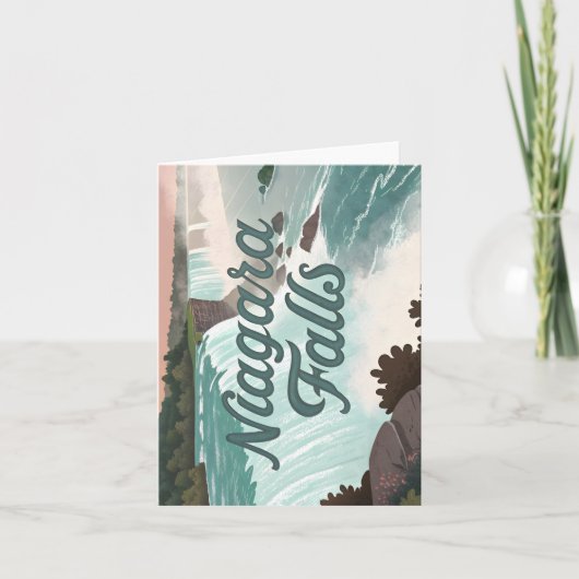 Niagara Falls Vintage Textured Illustration シーズンカード (正面)