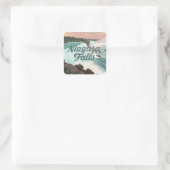 Niagara Falls Vintage Textured Illustration スクエアシール (バッグ)