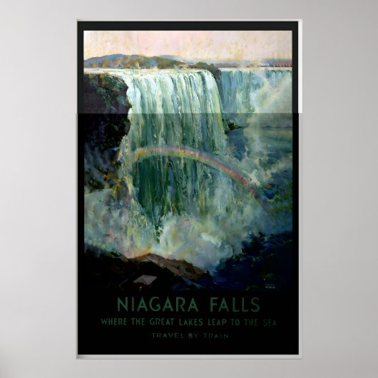 Niagara Falls Waterfall Canada USA Vintage Travel ポスター (正面)