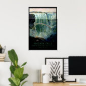 Niagara Falls Waterfall Canada USA Vintage Travel ポスター (ホームオフィス)