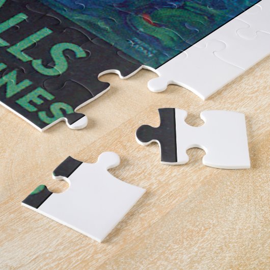 Niagraの滝のヴィンテージ旅行ポスターアートワーク ジグソーパズル (側面)