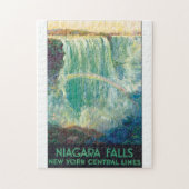 Niagraの滝のヴィンテージ旅行ポスターアートワーク ジグソーパズル (縦)