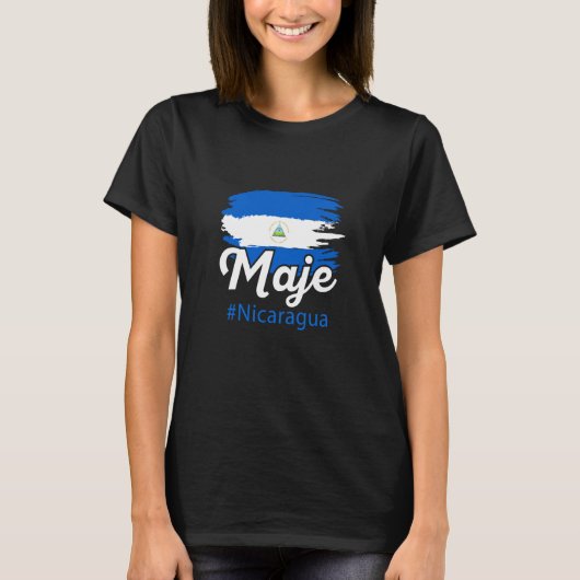 Nicaragua Flag Camiseta Nicaraguan Maje Nicoya Sla Tシャツ (正面)