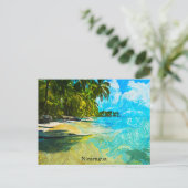 Nicaragua Tropical Scenery Oil Paint Beach ポストカード (スタンド正面)