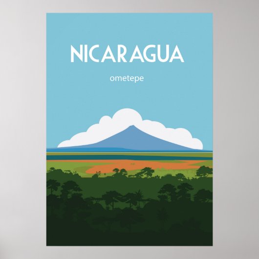 Nicargua vintage travel poster ポスター (正面)