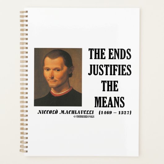 Niccolo Machiavelli目的は手段を正当化する プランナー手帳 (正面)