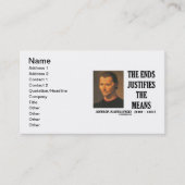 Niccolo Machiavelli目的は手段を正当化する 名刺 (正面)