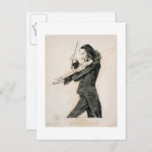 Niccolo Paganini (1782-1840) Playing the Violin, 1 ポストカード (正面/裏面)