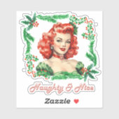 & Niceいけなレトロクリスマスピンナップビニルデカール シール (シート)