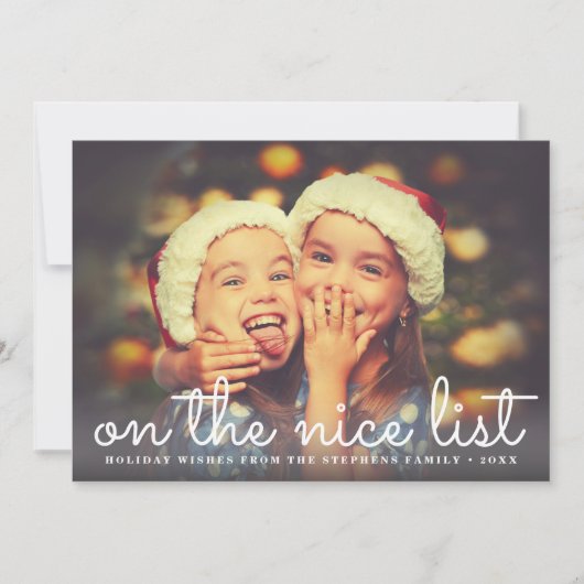 Niceリスト |フルフォトクリスマス シーズンカード (正面)