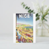 NICEヴィンテージ旅行ポスター ポストカード (スタンド正面)