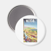NICEヴィンテージ旅行ポスター マグネット (正面/裏面)
