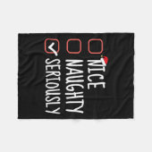 Nice いけな Deally Christmasおもしろい List Santa フリースブランケット (正面(横))