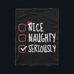 Nice いけな Deally Christmasおもしろい List Santa フリースブランケット<br><div class="desc">ニースいけな・マジおもしろいー・クリスマス・リスト</div>