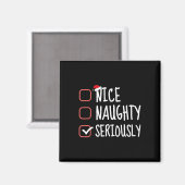 Nice いけな Deally Christmasおもしろい List Santa マグネット (正面/裏面)