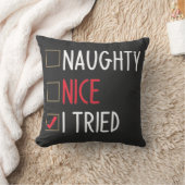 Nice いけな I Try Black & おもしろい Red Christmas クッション (ブランケット)