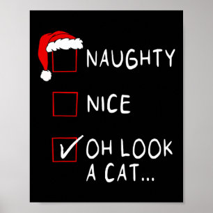 Nice いけな List Oh Look A CatクリスマスメンズChr ポスター