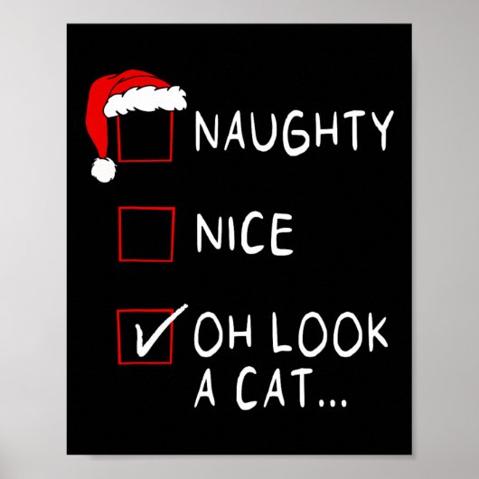 Nice いけな List Oh Look A CatクリスマスメンズChr ポスター (正面)