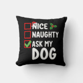 Nice いけな My頼 Dog Christmas List Holiday クッション (正面)
