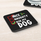 Nice いけな My頼 Dog Christmas List Holiday コースター (左側)