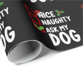 Nice いけな My頼 Dog Christmas List Holiday ラッピングペーパー (ロールコーナー)