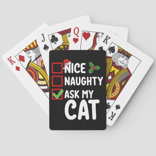 Nice いけな My Cat頼 Christmas List Holiday トランプ (裏面)