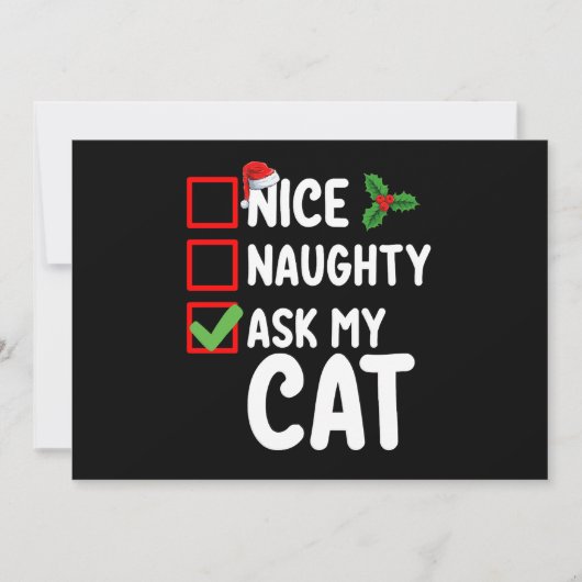 Nice いけな My Cat頼 Christmas List Holiday 招待状 (正面)