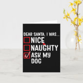 Nice いけな My Dog Santa頼おもしろいChristmasのリスト カード (黄色い花)