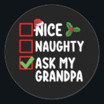 Nice いけな My Grandpa頼 Christmas List Family ラウンドシール<br><div class="desc">Nice いけな My Grandpa頼 Christmas List Family</div>