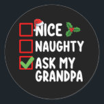 Nice いけな My Grandpa頼 Christmas List Family ラウンドシール<br><div class="desc">Nice いけな My Grandpa頼 Christmas List Family</div>