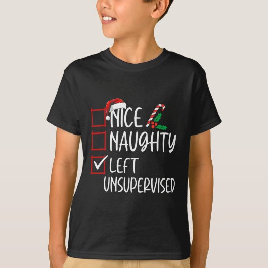Nice いけな Uninterned離れ Christmas List Funn Tシャツ (正面)