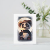 Nice and Cute Movie Panda Character on a White シーズンポストカード (スタンド正面)