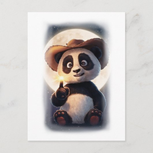 Nice and Cute Movie Panda Character on a White シーズンポストカード (正面)