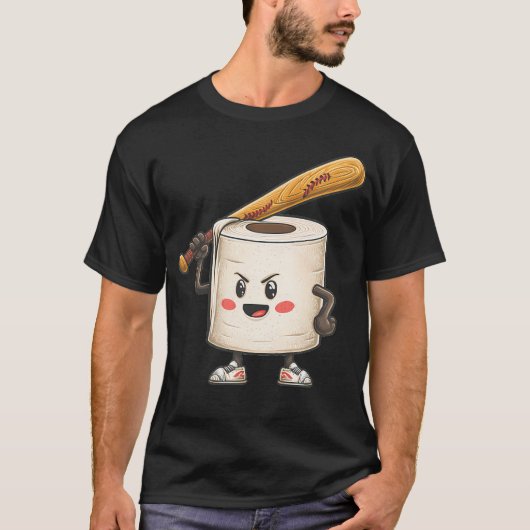 Nice Baseball Toilet Paper Look For Funny Sports F Tシャツ (正面)