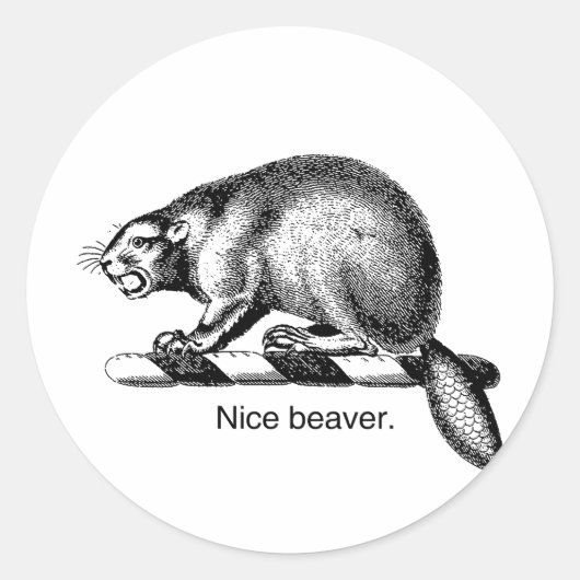 NICE BEAVER -.png ラウンドシール (正面)