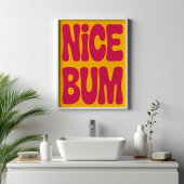 NICE BUM Funny Bathroom Humor Retro Minimalist  ポスター