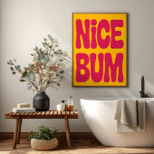 NICE BUM Funny Bathroom Humor Retro Minimalist  ポスター