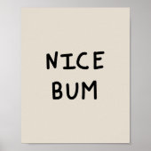Nice Bum typography ポスター (正面)