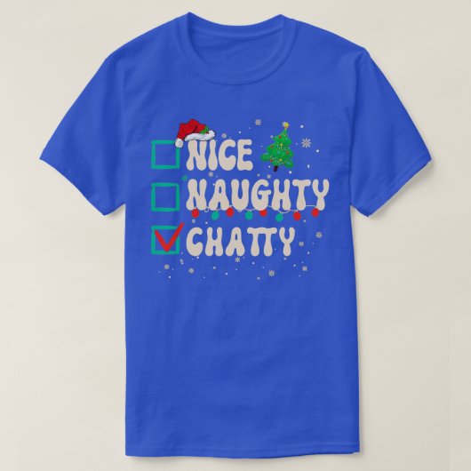 Nice Chattyいけな ChristmasクリスマスリストSanta Clau Tシャツ (デザイン正面)