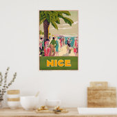 Nice Cote D'Azur France Vintage Travel Poster ポスター (キッチン)