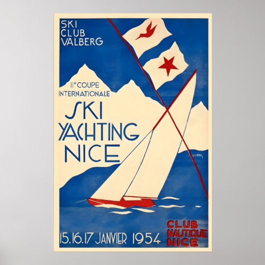 Nice Cote D'Azur Ski Yachting Sailing Boat Sea ポスター (正面)