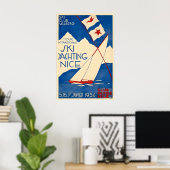 Nice Cote D'Azur Ski Yachting Sailing Boat Sea ポスター (ホームオフィス)