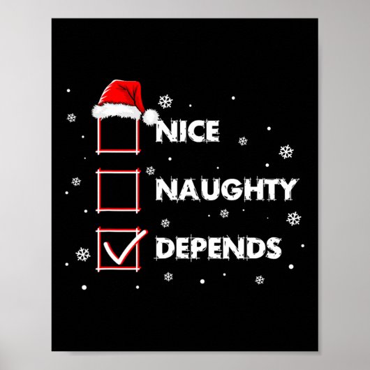 Nice Dependsいけな Shirt Santa Christmasのリスト ポスター (正面)
