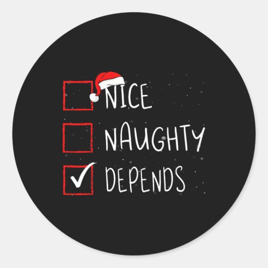 Nice Depends いけな Christmas Listサンタクロース ラウンドシール (正面)