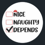 Nice Depends いけな Santa Christmas List ラウンドシール<br><div class="desc">Nice Depends いけな Santa Christmas List</div>