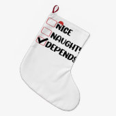 Nice Depends いけな Santa Christmas List ラージクリスマスストッキング (正面 (吊り時))
