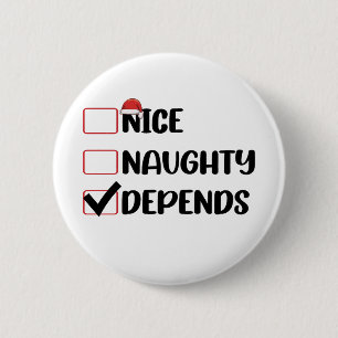 Nice Depends いけな Santa Christmas List 缶バッジ