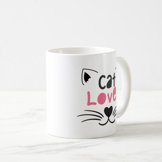 Nice design for cat lovers コーヒーマグカップ (正面右)